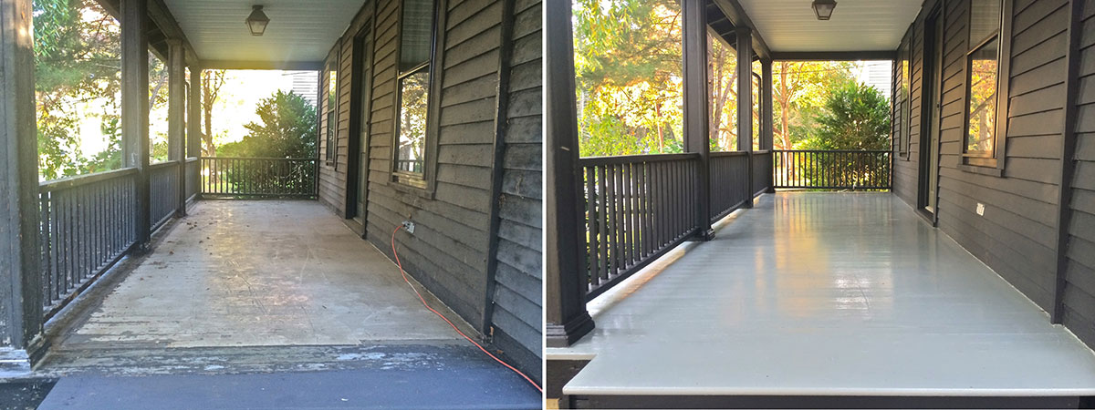 Exterior deck painting before and after