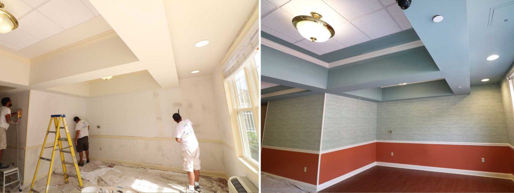 Assisted living facility before and after painting
