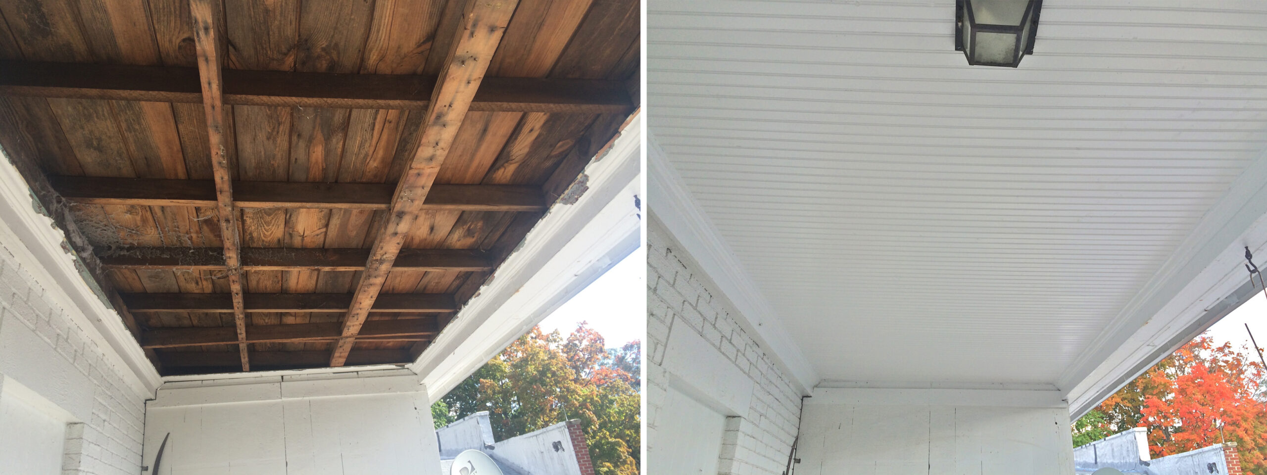 Carpentry repair before and after