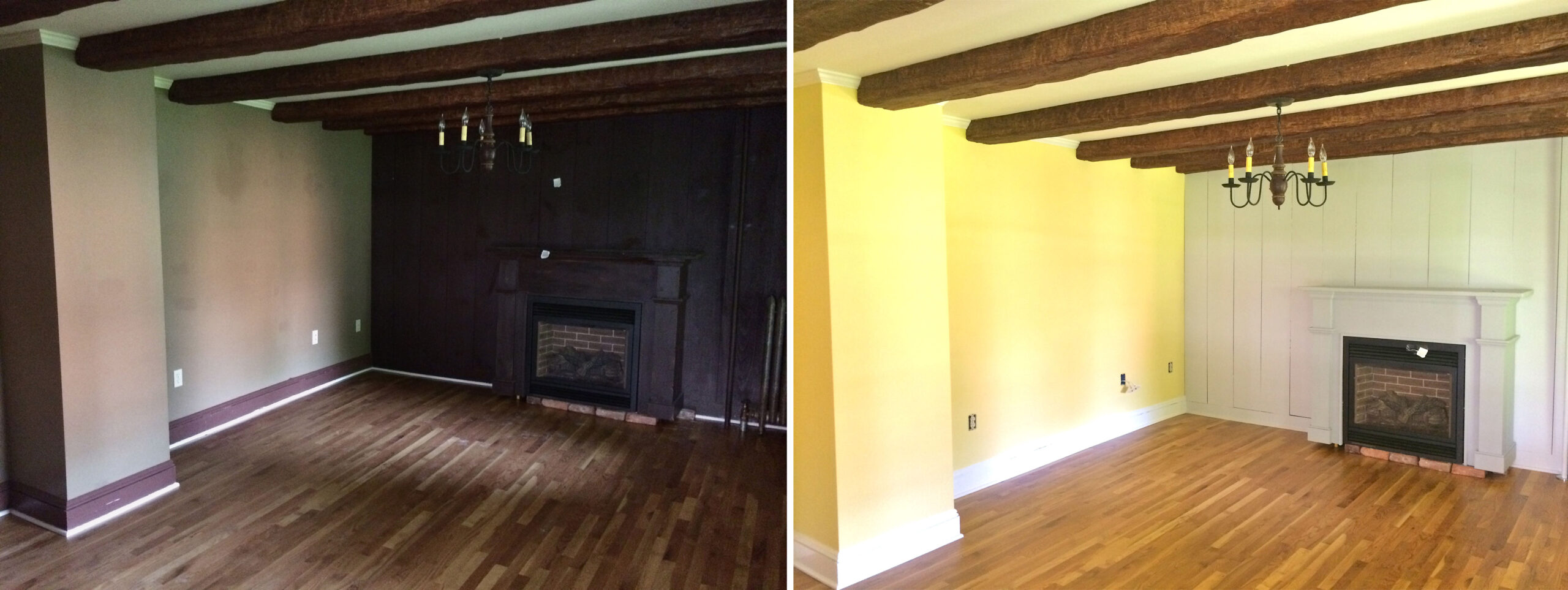 Interior Living Room Painting Before and After