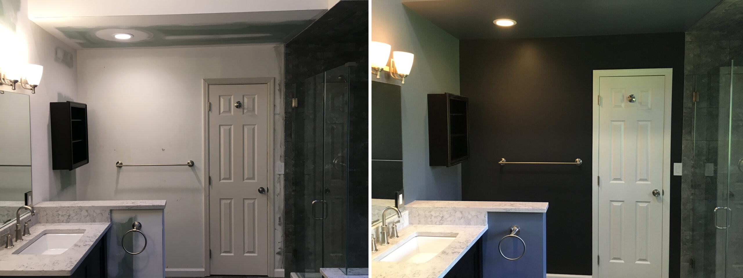 Interior Bathroom Painting Before and After
