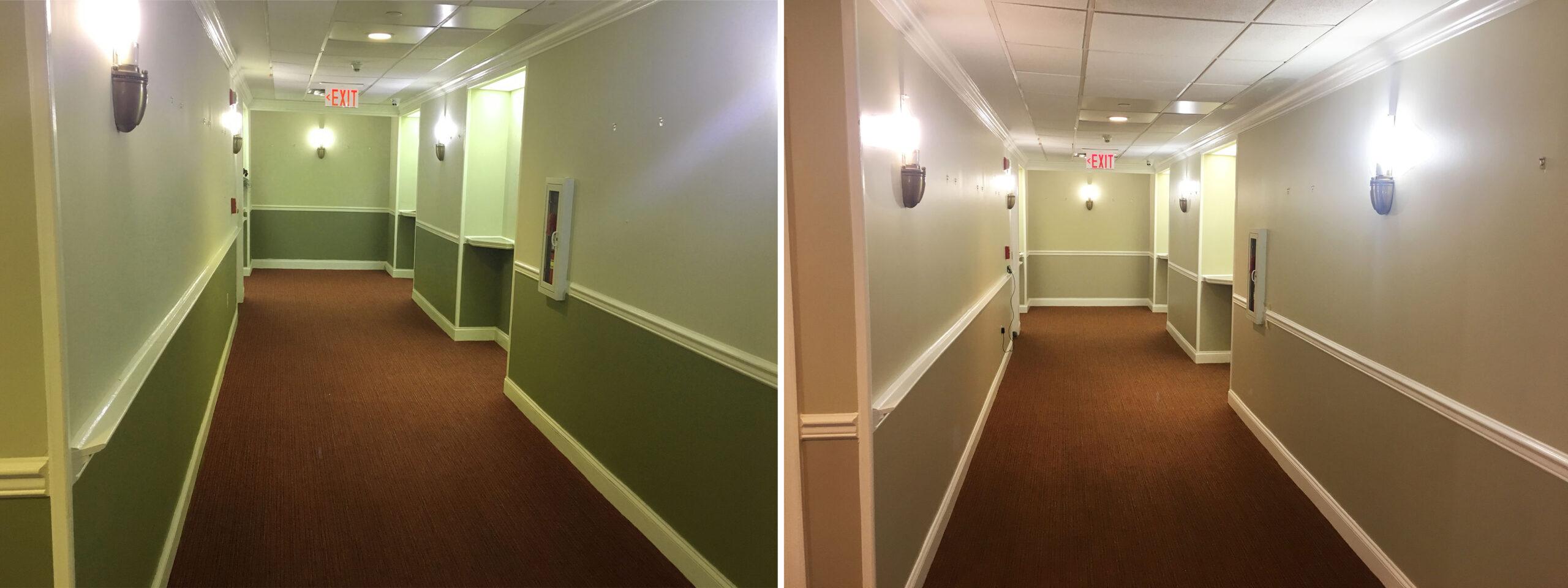 Hallway Painting Before and After