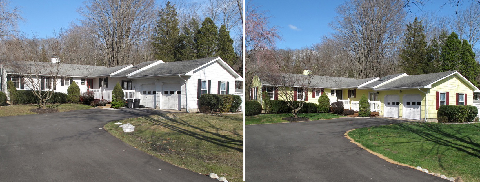 Exterior Painting before and after Fall Hills NJ