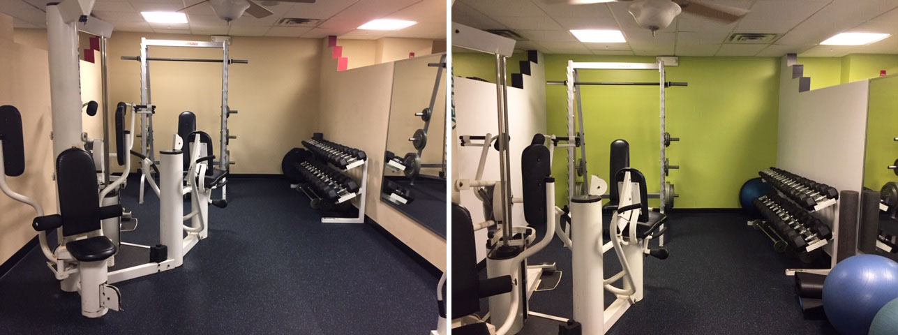 Commercial Gym painting Before and after