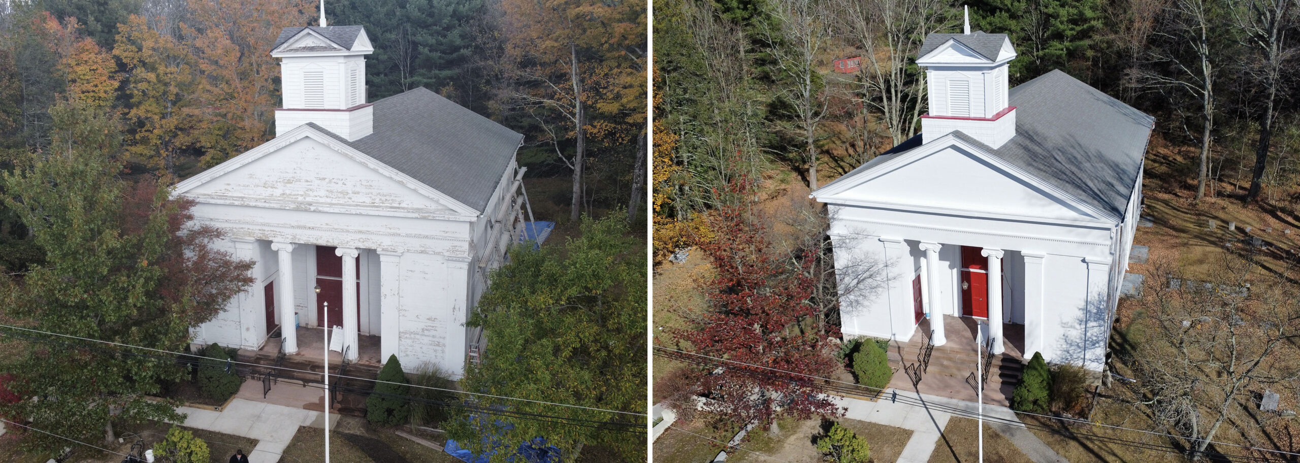 Church Exterior Painting Before and After