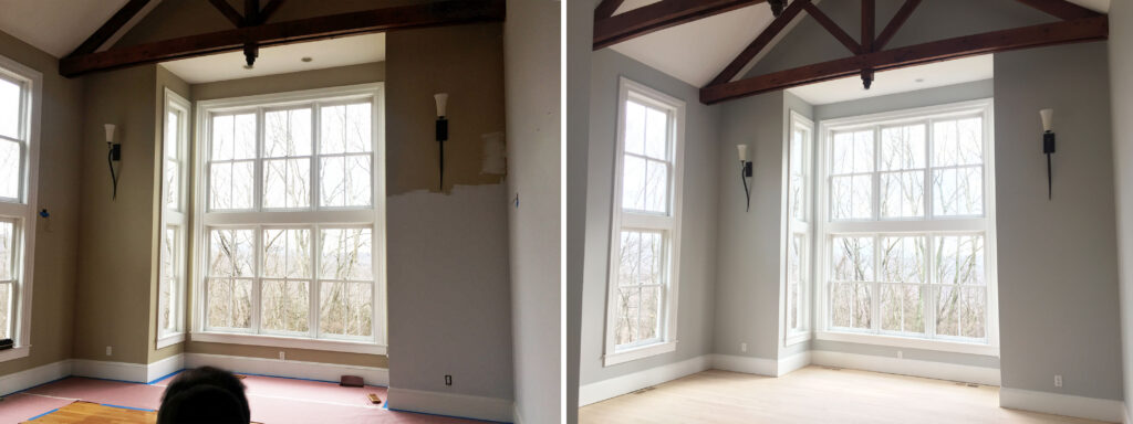 Interior Living Room Painting Before and After