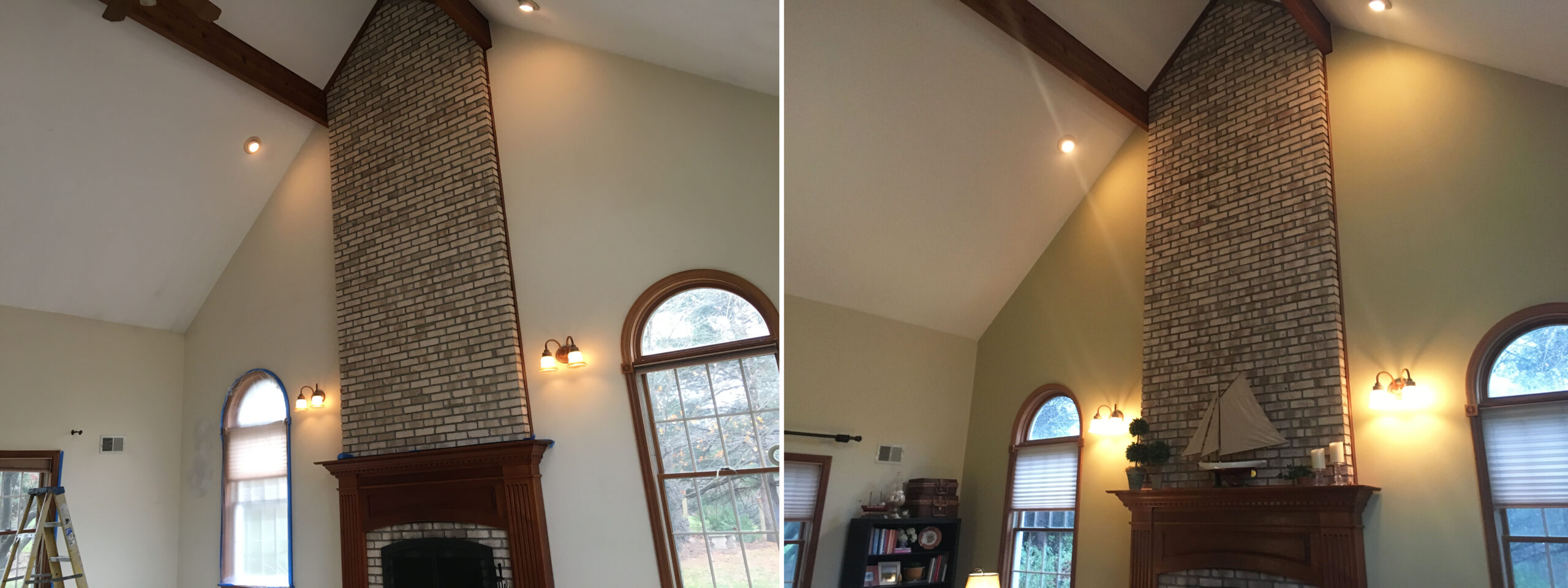 Interior Family Room Painting Before and After