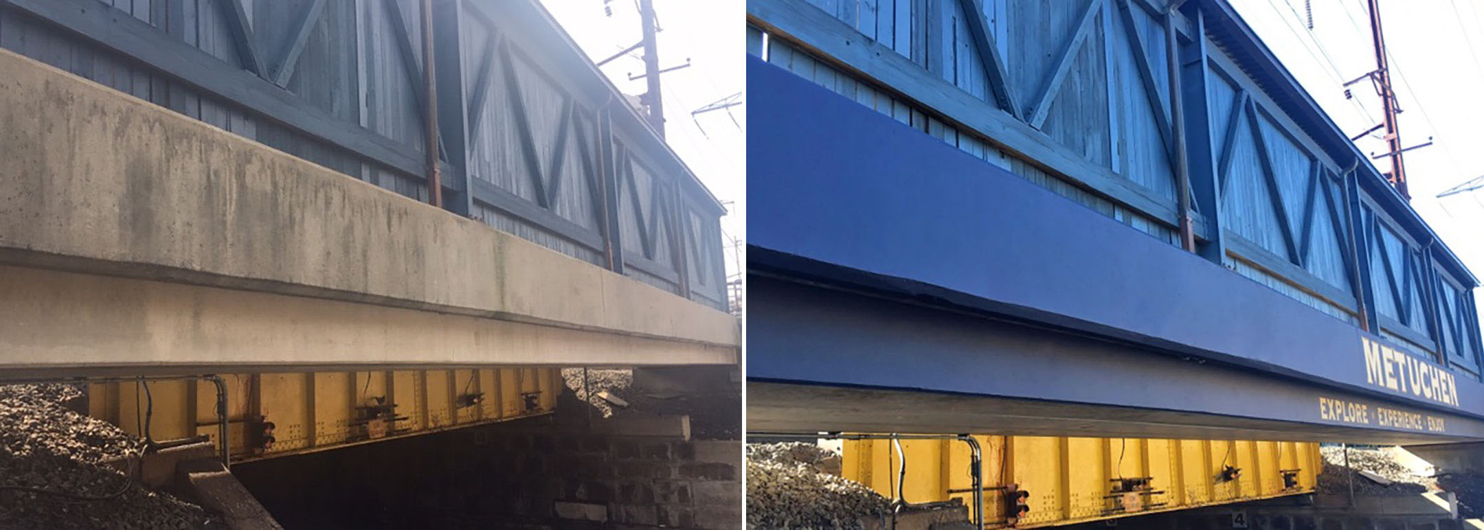 Metuchen NJ Bridge Painting Before and After