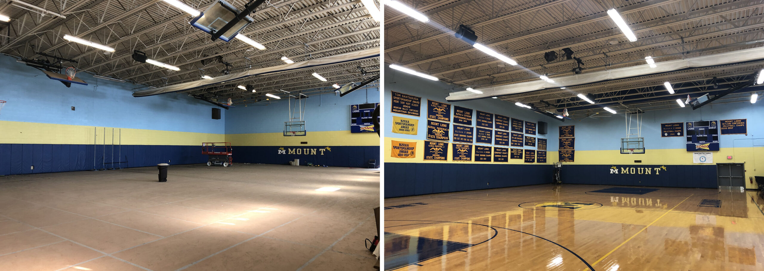 School gym Painting before and after