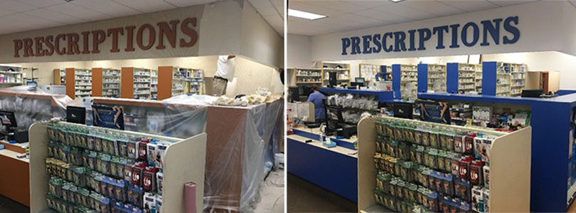 Pharmacy Painting Before and after